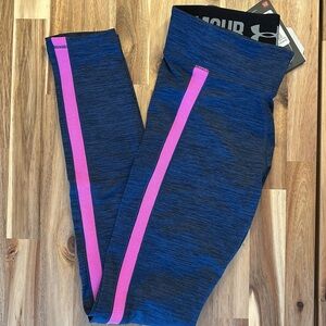 Under Armour Leggings Women S Navy Blue Hot Pink Space Dye Cold Gear Pants